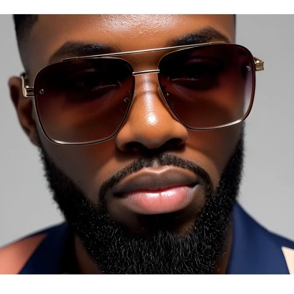 Classic Elegant Vintage Retro Hip Hop Style Sunglasses Square Silver Metal Frame